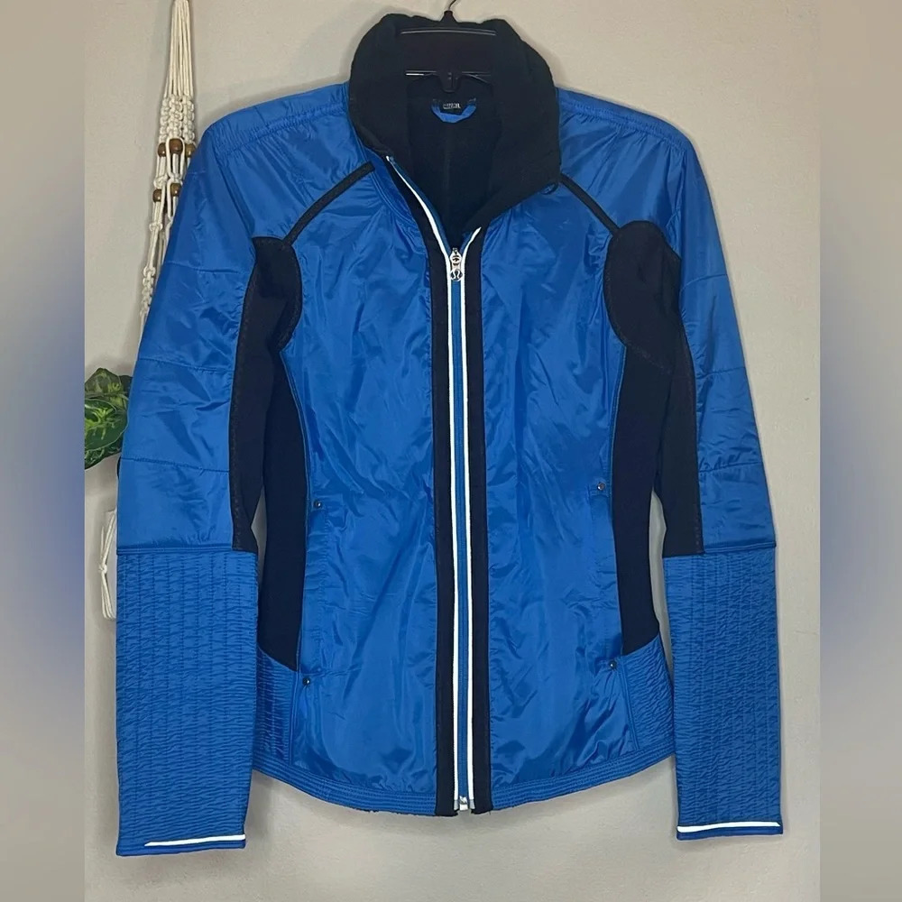 Lululemon Run Bundle Up Jacket Black Beaming Blue Women's 4 -NO INNER LINER HOOD